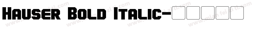 Hauser Bold Italic字体转换